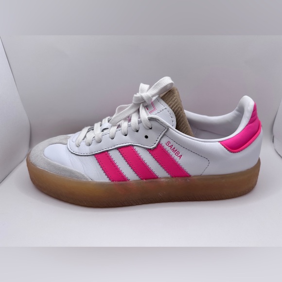 Adidas  Samba Womens Sneakers White Hot Pink Gum Sole - Picture 15 of 16